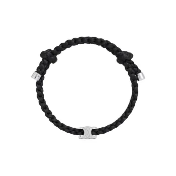 CELINE Acrylic Brass Bracelets Men's Black