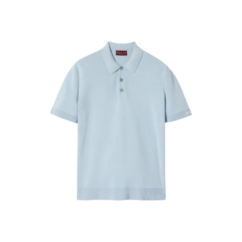 GUCCI SS24 Polo Shirt Men's Light Blue-0