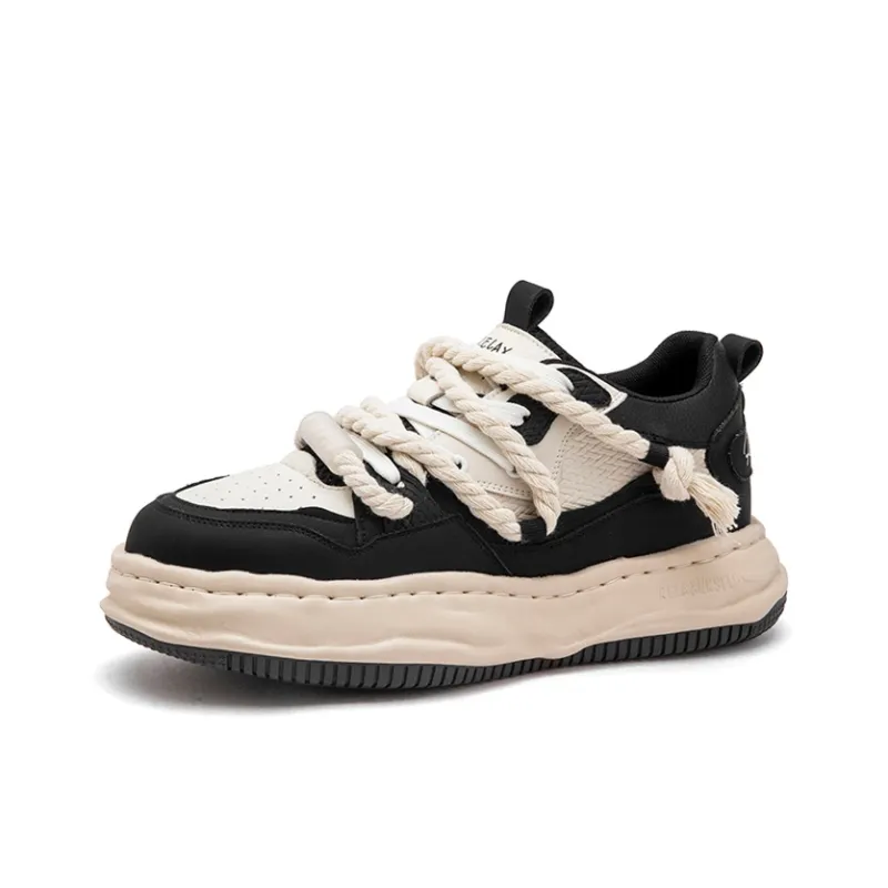 RELAXURSELF Slip Resistant, Abrasion Resistant, Lightweight, Height Increasing Low Top Skateboard Shoes Unisex-37