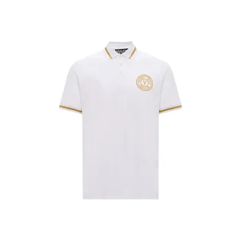 VERSACE JEANS COUTURE Logo Embroidered Short Sleeved Polo Shirt