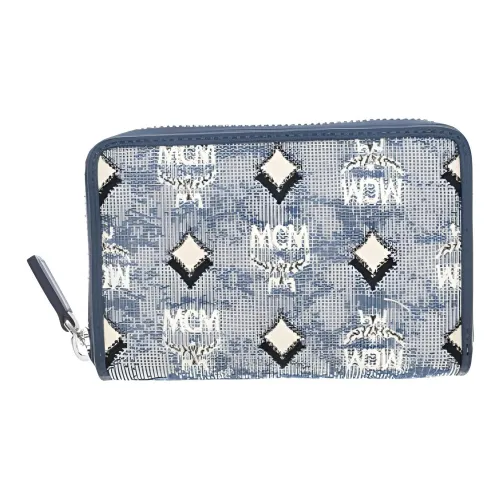 MCM Aren PVC Wallet Women's Blue