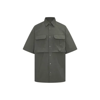URBAN REVIVO Shirt Unisex Dark Brown Green