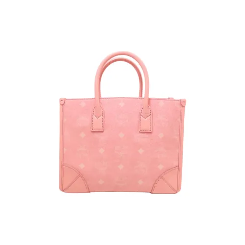 MCM Visetos Leather Trim Coated Canvas Crossbody Bags Handbags Small Size Women's Pink