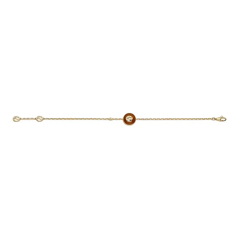 GUCCI 18K Gold Red Agate Bracelets Unisex Gold-2