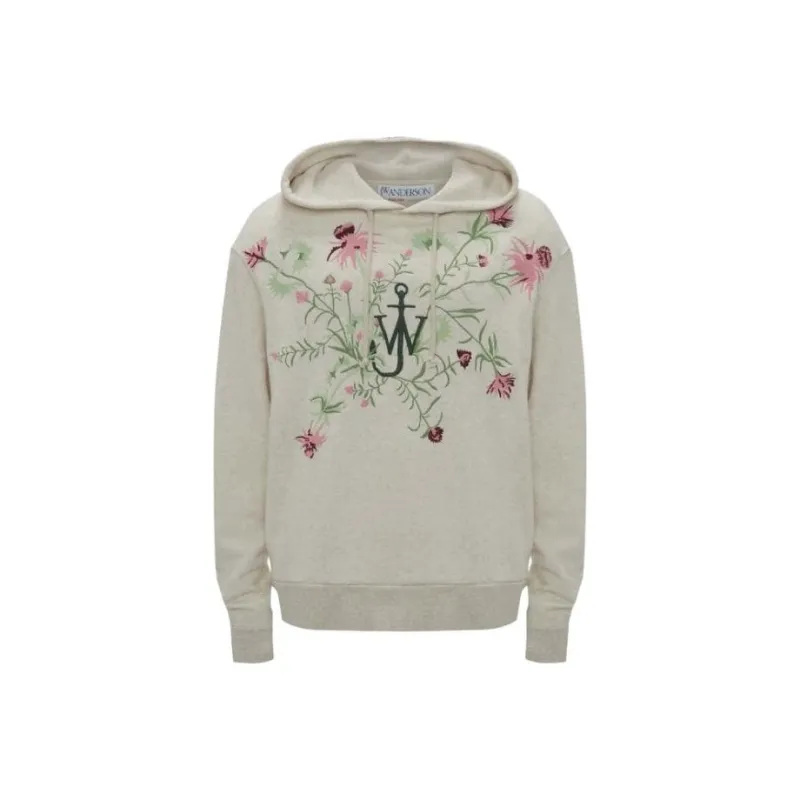 JW Anderson X Pol Anglada Logo Embroidered Drawstring Hoodie-0
