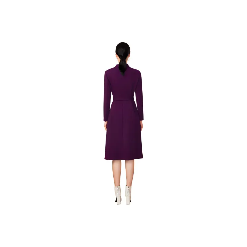 BBLLUUEE Long Sleeved Dress Women's Begonia Purple-0