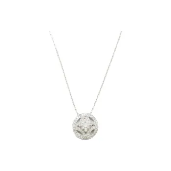 Cartier 2010s 18K White Gold Galanterie Diamond Necklace