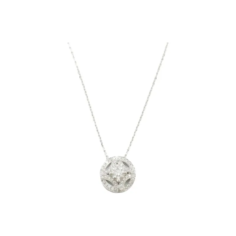 Cartier 2010s 18K White Gold Galanterie Diamond Necklace-0