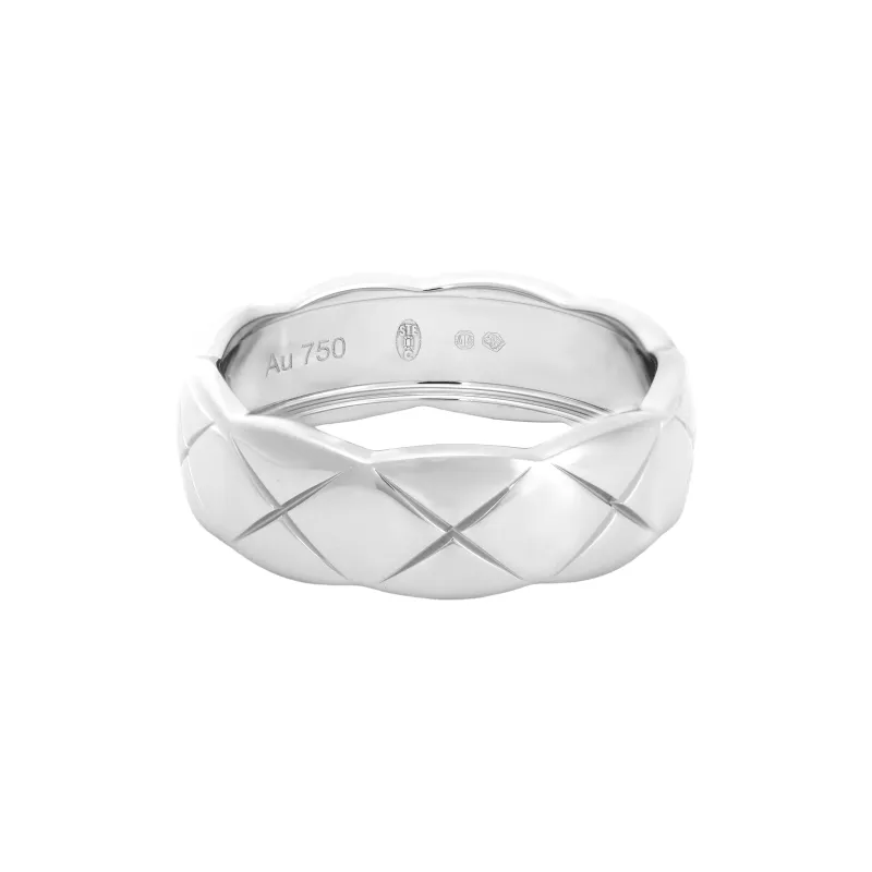 CHANEL White 18K Gold Rings Unisex Silver-1