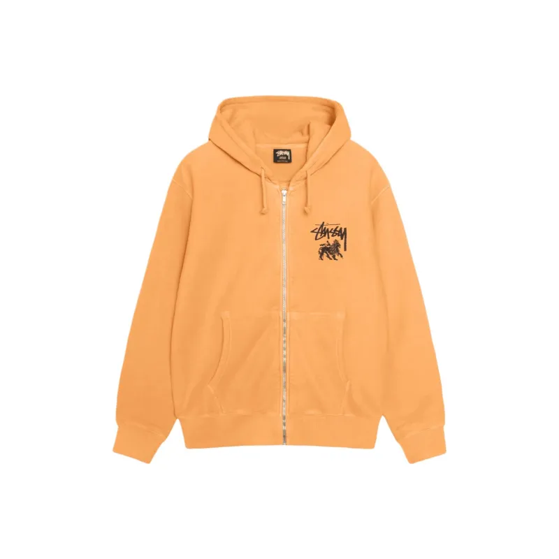 Stussy Rasta Lion Zip Pigment Dyed Hoodie-10