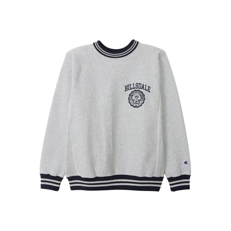 Champion Reverse Weave FW24 Sweatshirt Unisex Silver Gray/Marine Blue-0