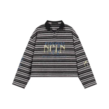 BLIND402 Polo Shirts Unisex Black Stripes