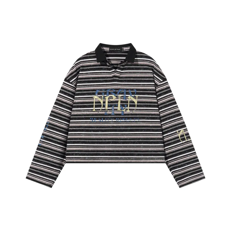 BLIND402 Polo Shirts Unisex Black Stripes-0