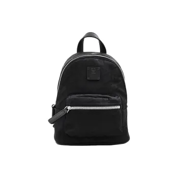 MCM Cubic Series Nylon Leather Backpack Mini Unisex Black