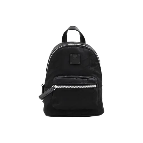 MCM Cubic Series Nylon Leather Backpack Mini Unisex Black