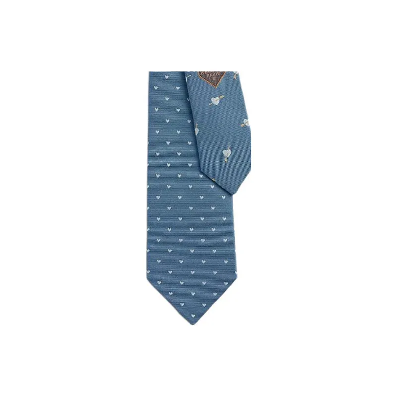 HERMES Silk Twill Ties Men's Light Blue-2