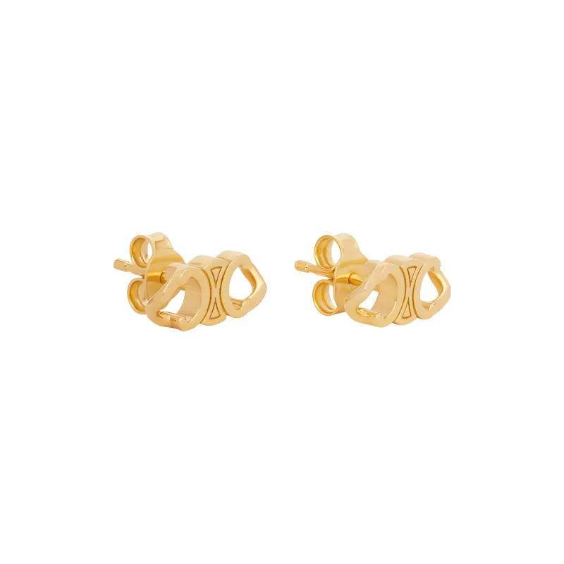 CELINE Triomphe Gourmette Studs In Brass With Gold Finish-1