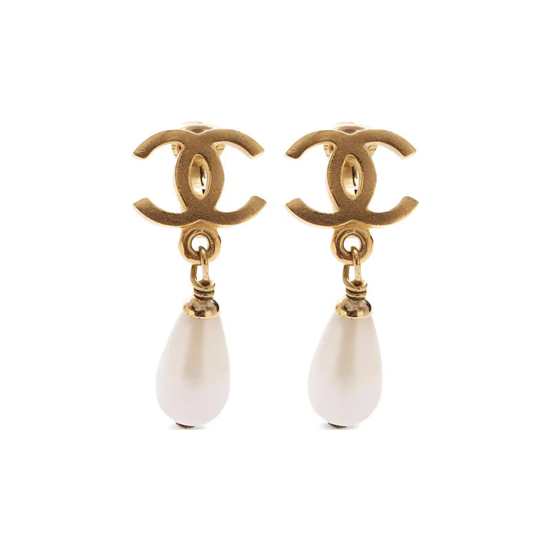 CHANEL 1995 Cc Dangle Clip on Earrings-0