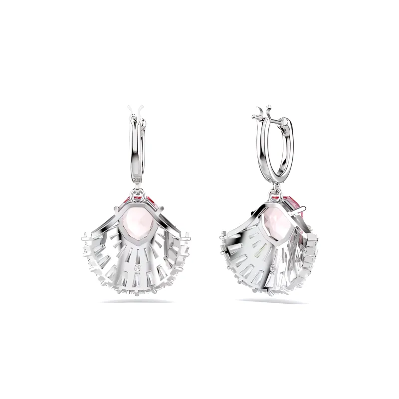 Swarovski Cubic Zirconia Rhodium-Plated Faux Crystal Earrings Women's Pink-3