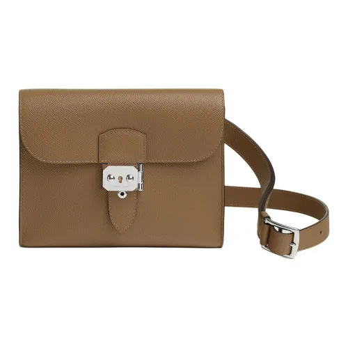 HERMES Sac A Depeches Epsom Leather Shoulder Bag Men's 3G Alezan Chestnut