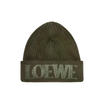 LOEWE Wool Beanies Women's Green