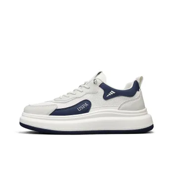 U.S. POLO ASSN. Coverage Slip Resistant Lightweight Breathable Low Top Skateboard Shoes Men's Beige Blue