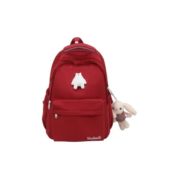 XIANGSU Nylon Backpack Regular Unisex Red/Brown/White/Pink/Black