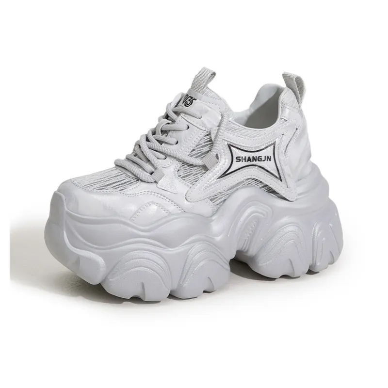 Milan Love Song Breathable Lightweight Height Increasing Low Top Chunky Sneakers Women's-14