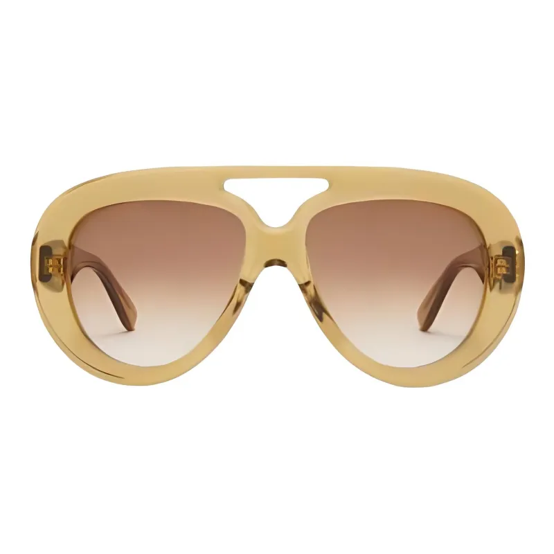LOEWE Acetate Aviator Sunglasses Women's Gold-1