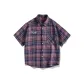 Cyan Red Plaid