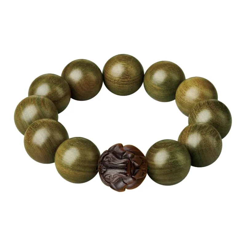 Yi Mingju Green Sandalwood Bracelets Men's-10