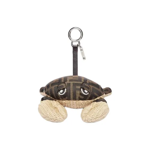 FENDI Raffia With Nylon Bag Accessory Men's Brown