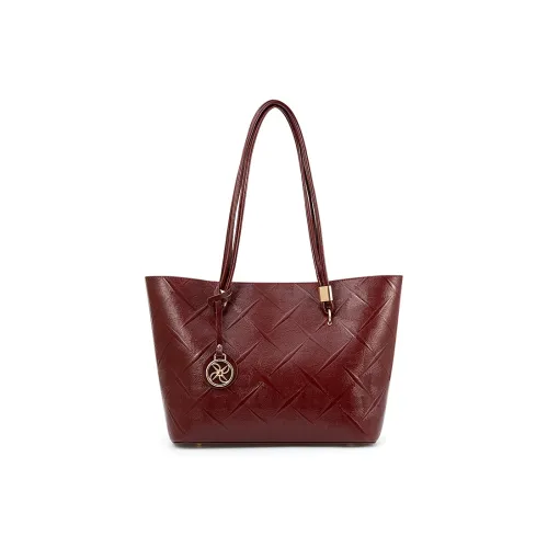 Vigno Synthetic Leather One Shoulder Underarm ALM tote Bag Women's Red