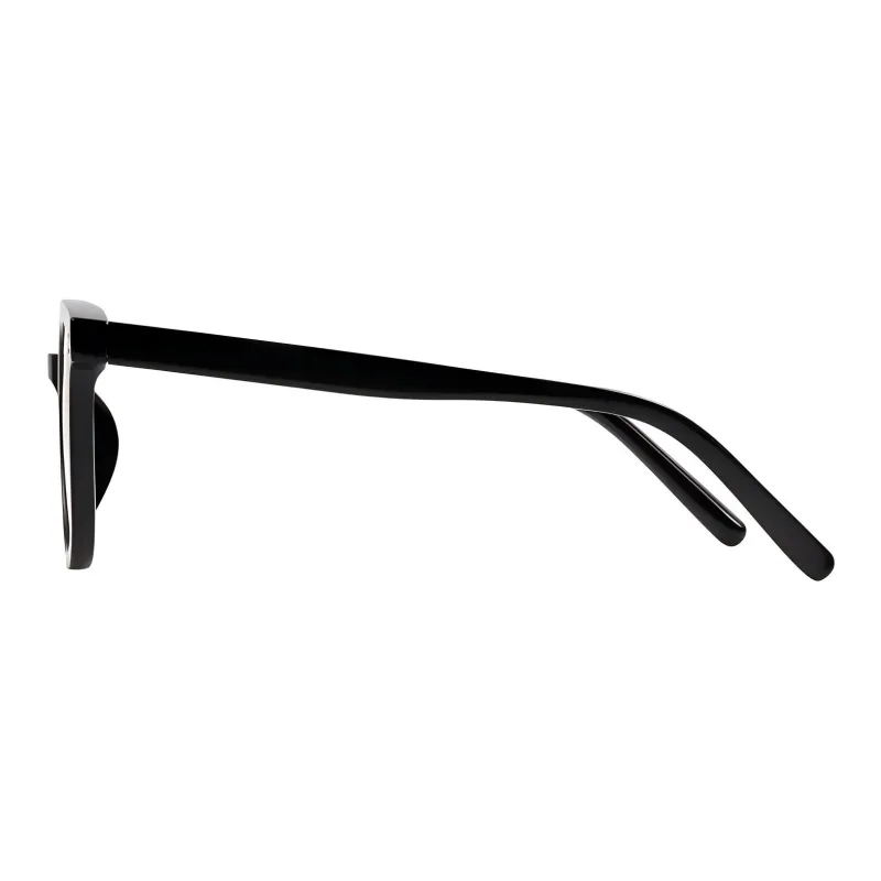 Upthree TR/Memory Plastic Square Sunglasses Unisex Black Frame-2