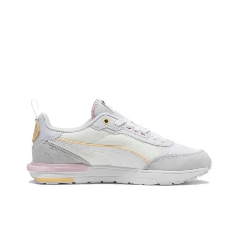 PUMA R22 Anti Slip Wear Resistant Low Top Casual Shoes Women's White Silver-1