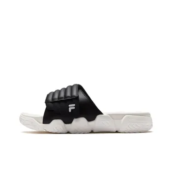 FILA FUSION BARRICADE Bread Slippers Slip Resistant Slide Slippers Men's Black Snow White