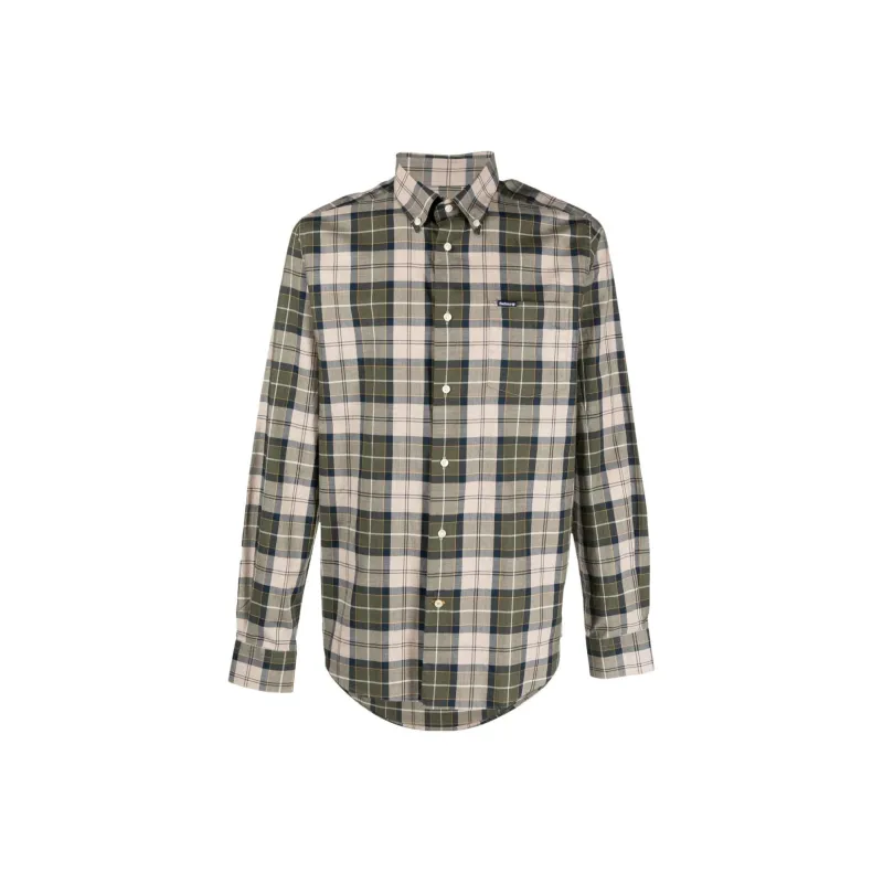 BARBOUR Checked Collared Long Sleeve Shirt-0