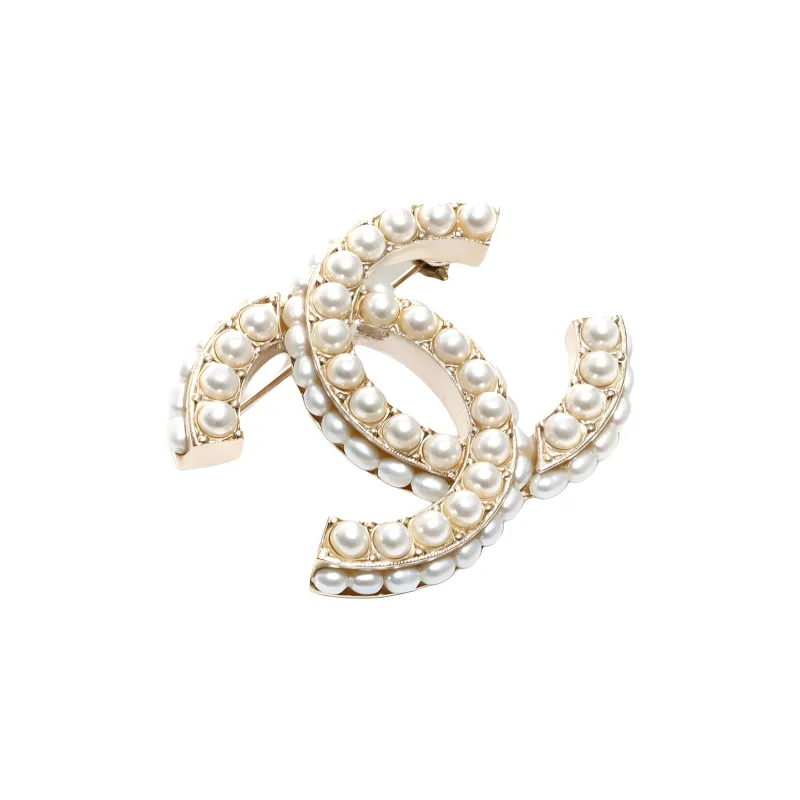 CHANEL Pre-Owned 2015 CC Pearl Brooch-1
