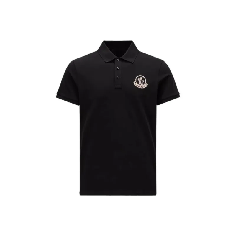 Moncler Logo Embroidered Ribbed Collar Polo Shirt-0