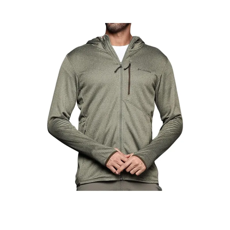 Columbia Park View Men Green Park View Fleece Full Zip Hoodie Sweatshirt Men's Stone Green Stone Nan-0