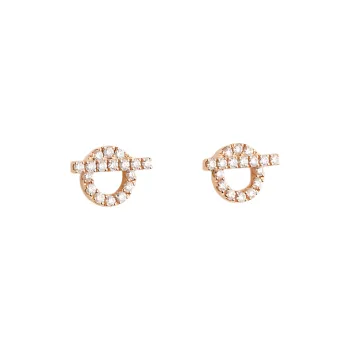 HERMES Stud Earrings Women's Rose Gold