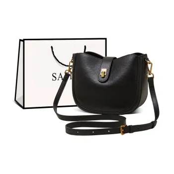 Safiya Cow Leather Shoulder Bag Women's Black/Baroque Brown