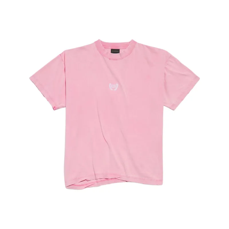 Balenciaga T Shirt Loose Fit Unisex Pink-0