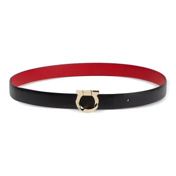 Ferragamo Gancini plaque Reversible Leather Belt
