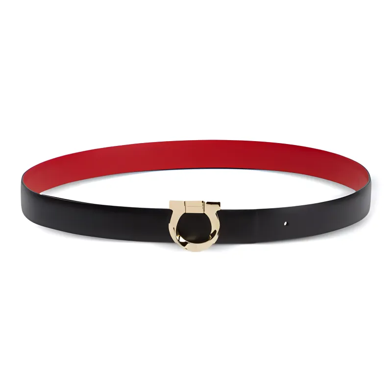 Ferragamo Gancini plaque Reversible Leather Belt-0