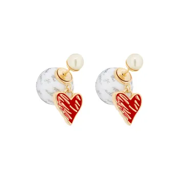 DIOR Metal Earrings Women's Red