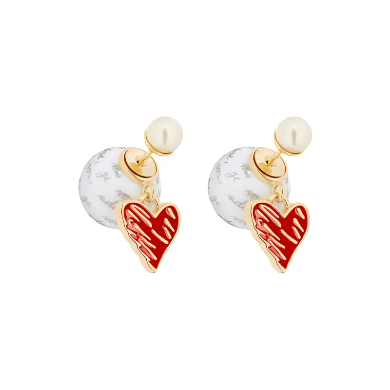 DIOR Metal Earrings Women's Red-0