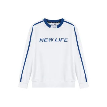 QIAODAN Sweatshirt Men's Jordan White/Eye Catching Blue