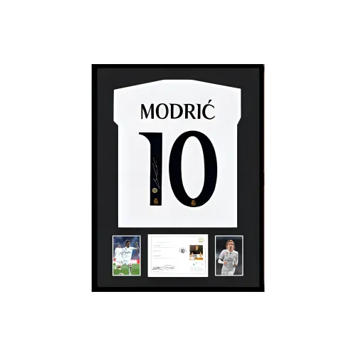 Three For Luka Modrić Signed In Person Real Madrid 2023 24 Season Jersey EM Certificate Framed And Mounted