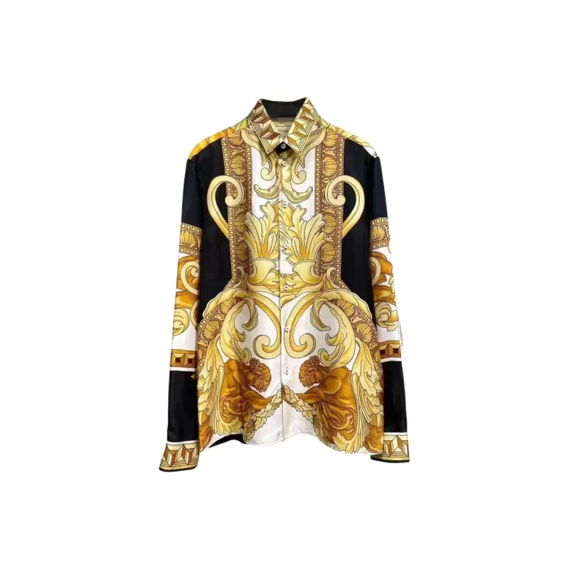 VERSACE Shirts Men Yellow-0